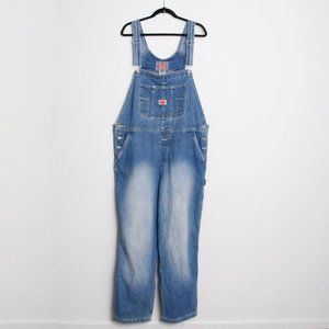 Revolt Vintage Denim Bib Overalls Carpenter Cotton Faded Distressed Plus Size 26